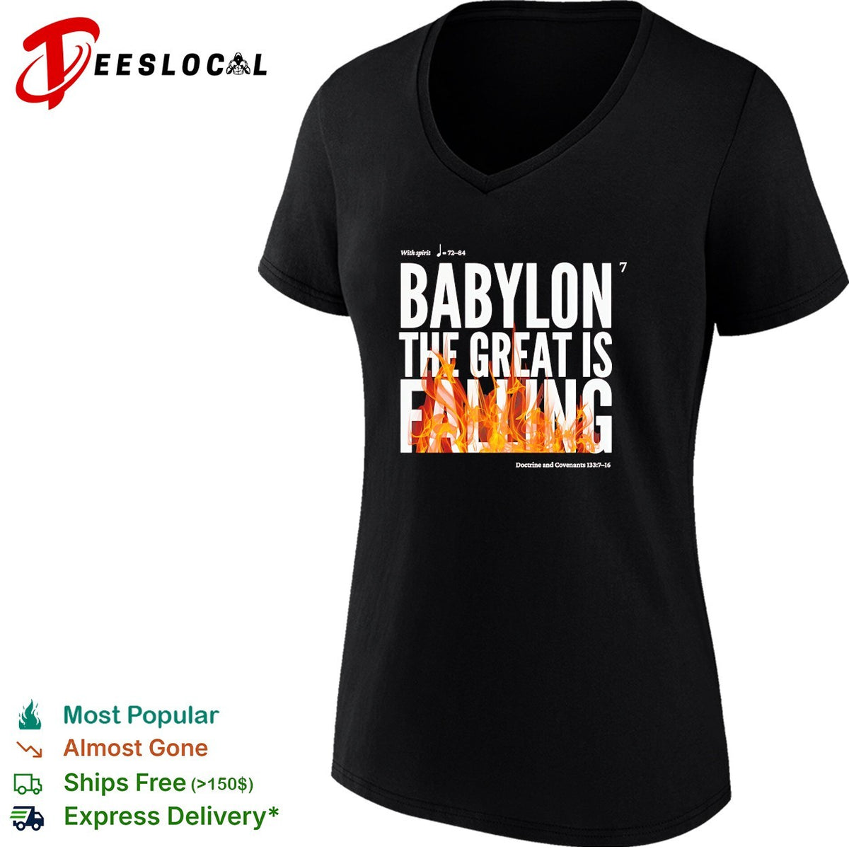 Babylon the great is falling fire Doctrine Covenants scripture shirt