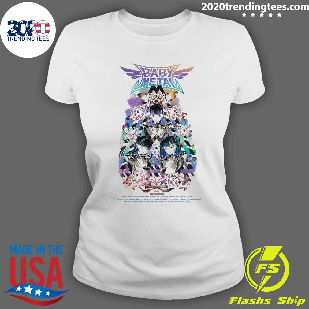 Babymetal World Tour 2026 UK and EU Merch Poster Schedule Dates Art By Peach MoMoKo Shirt