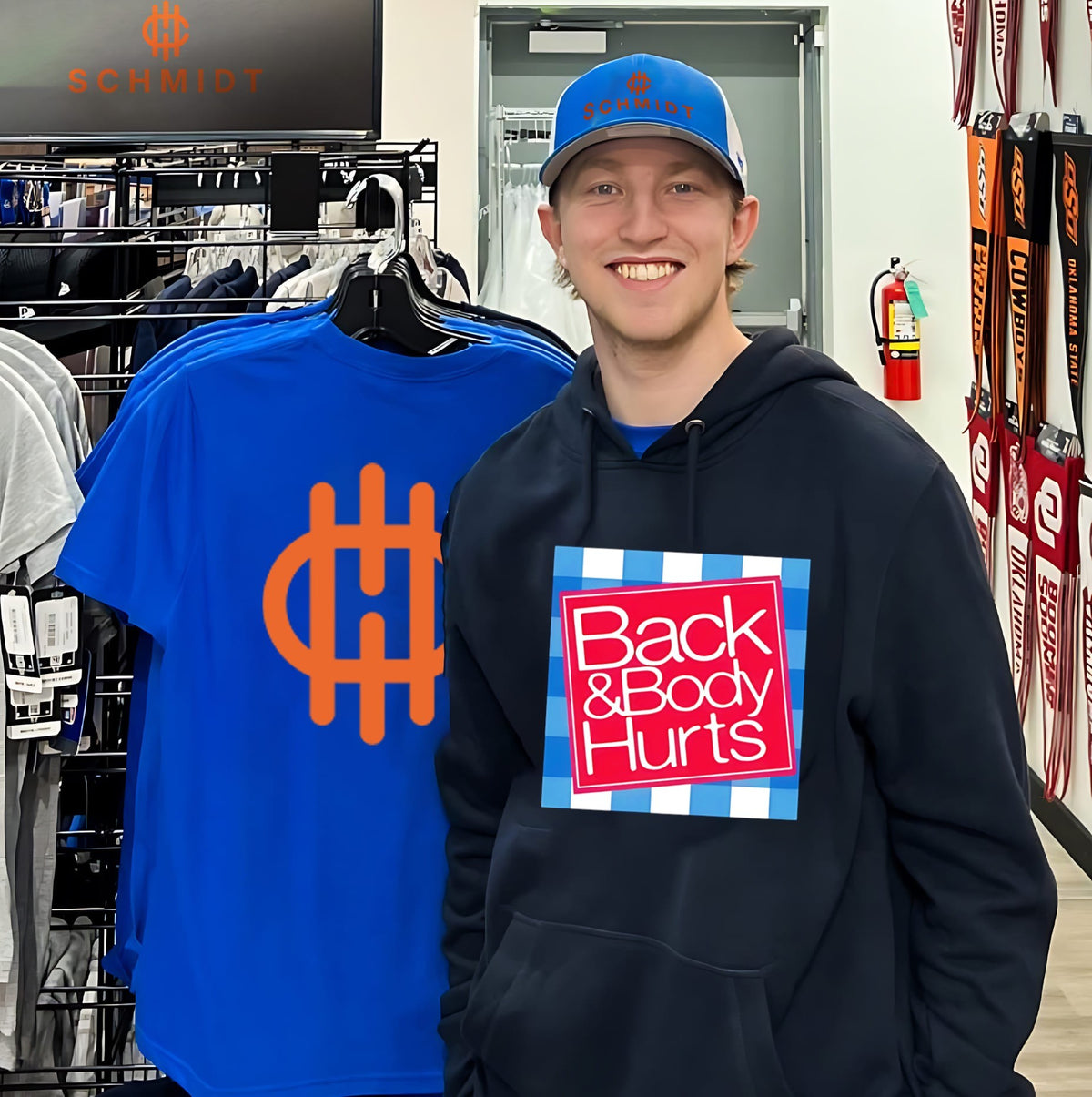 Back and body hurts parody graphic shirt