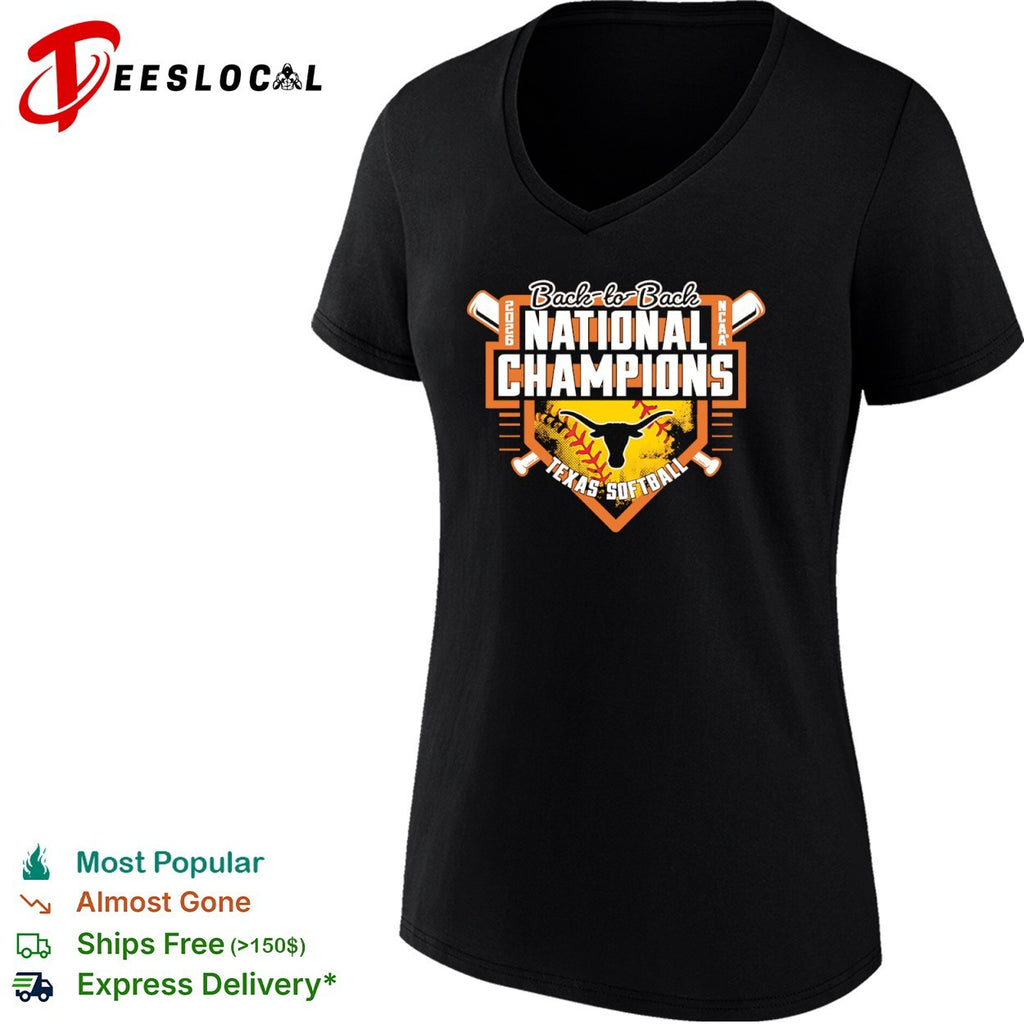 Back to Back National Champions 2026 NCAA Texas Softball Longhorn Logo shirt
