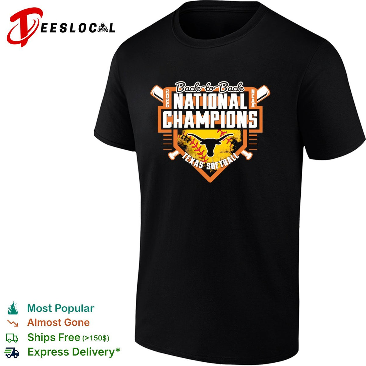 Back to Back National Champions 2026 NCAA Texas Softball Longhorn Logo shirt