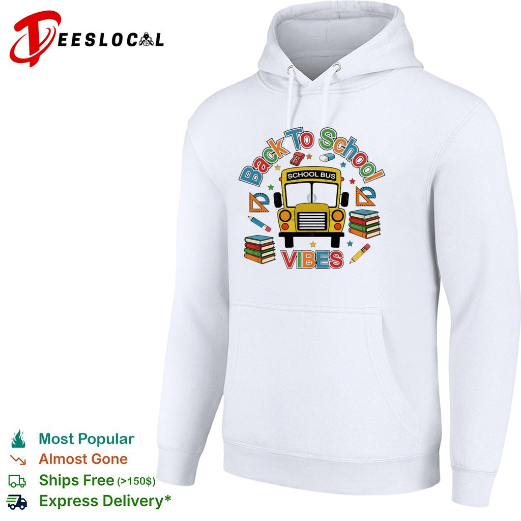 Back to school vibes school bus shirt