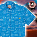 Back to the Future RSVLTS If My Calculations Are Correct Blueprint Button Short Sleeve Hawaiian Shirt