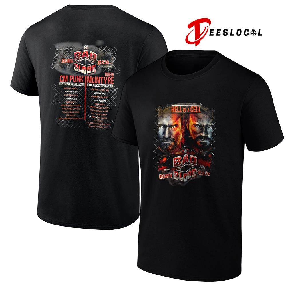 Bad Blood hell in a cell line up graphic shirt
