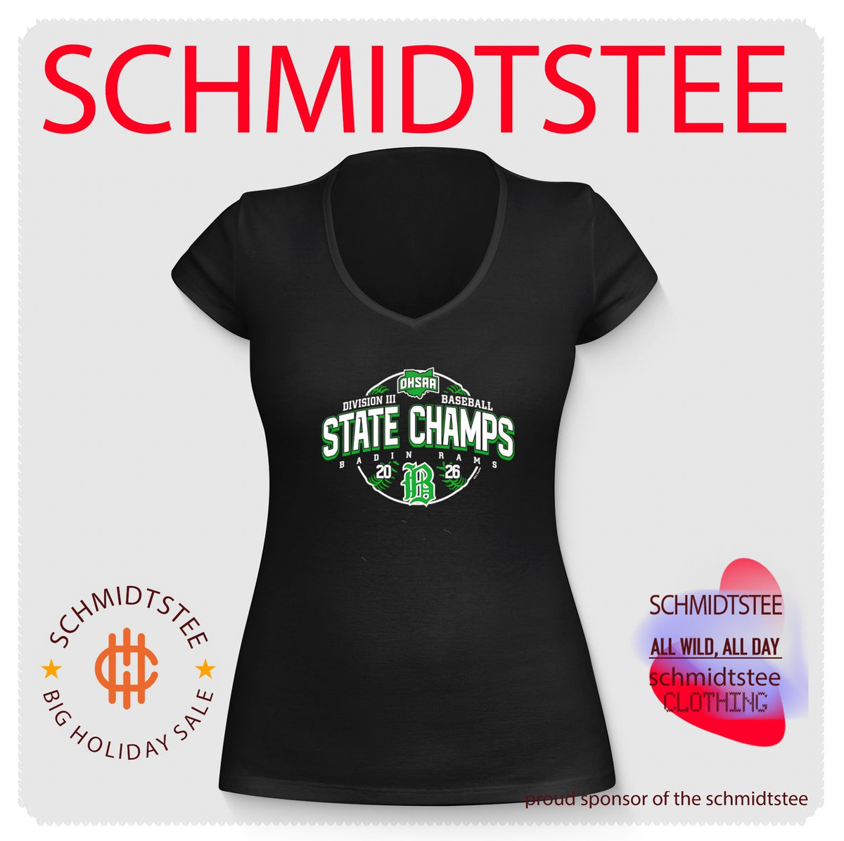 Badin Rams 2026 OHSAA Baseball D3 State Champions shirt