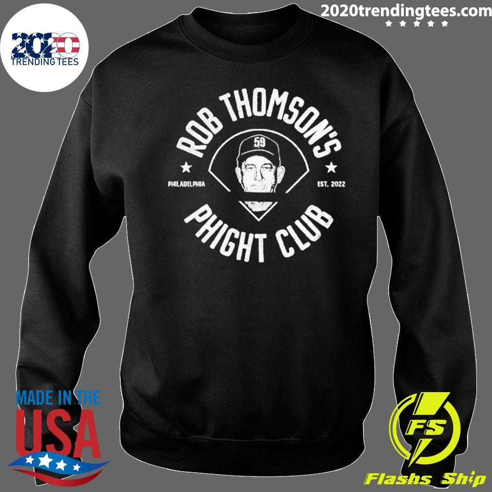 Bailey Falter Wearing Rob Thomson’s Phicht Club Shirt