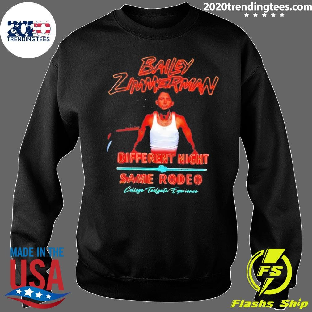 Bailey Zimmerman Different Night Same Rodeo Tour Shirt