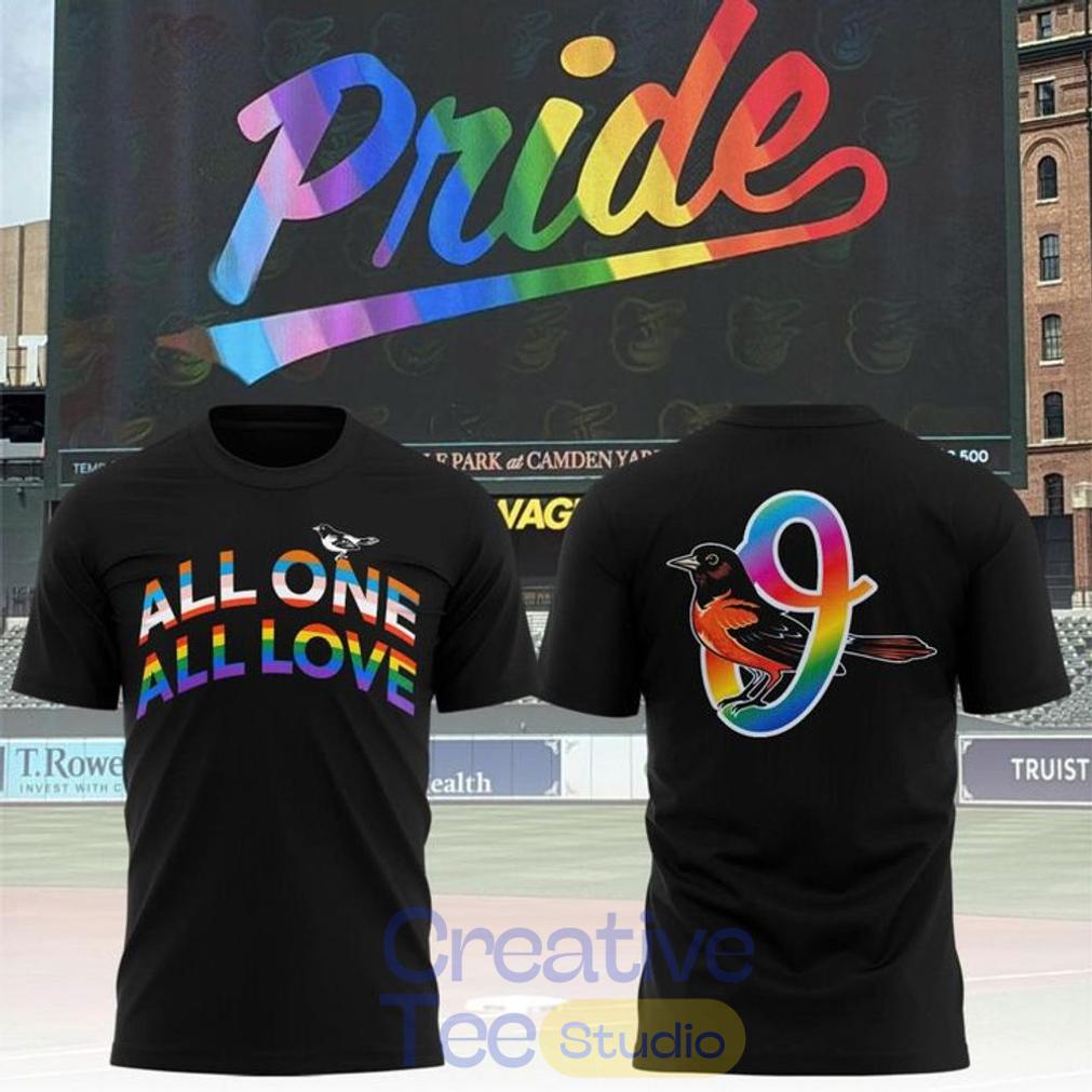 Baltimore Orioles Pride Night All One All Love Rainbow Black Baseball Jersey