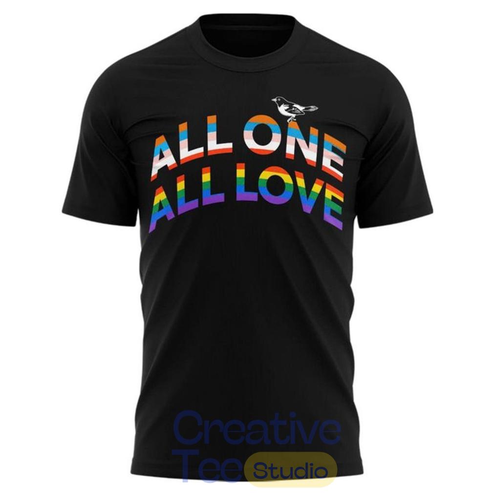 Baltimore Orioles Pride Night All One All Love Rainbow Black Baseball Jersey
