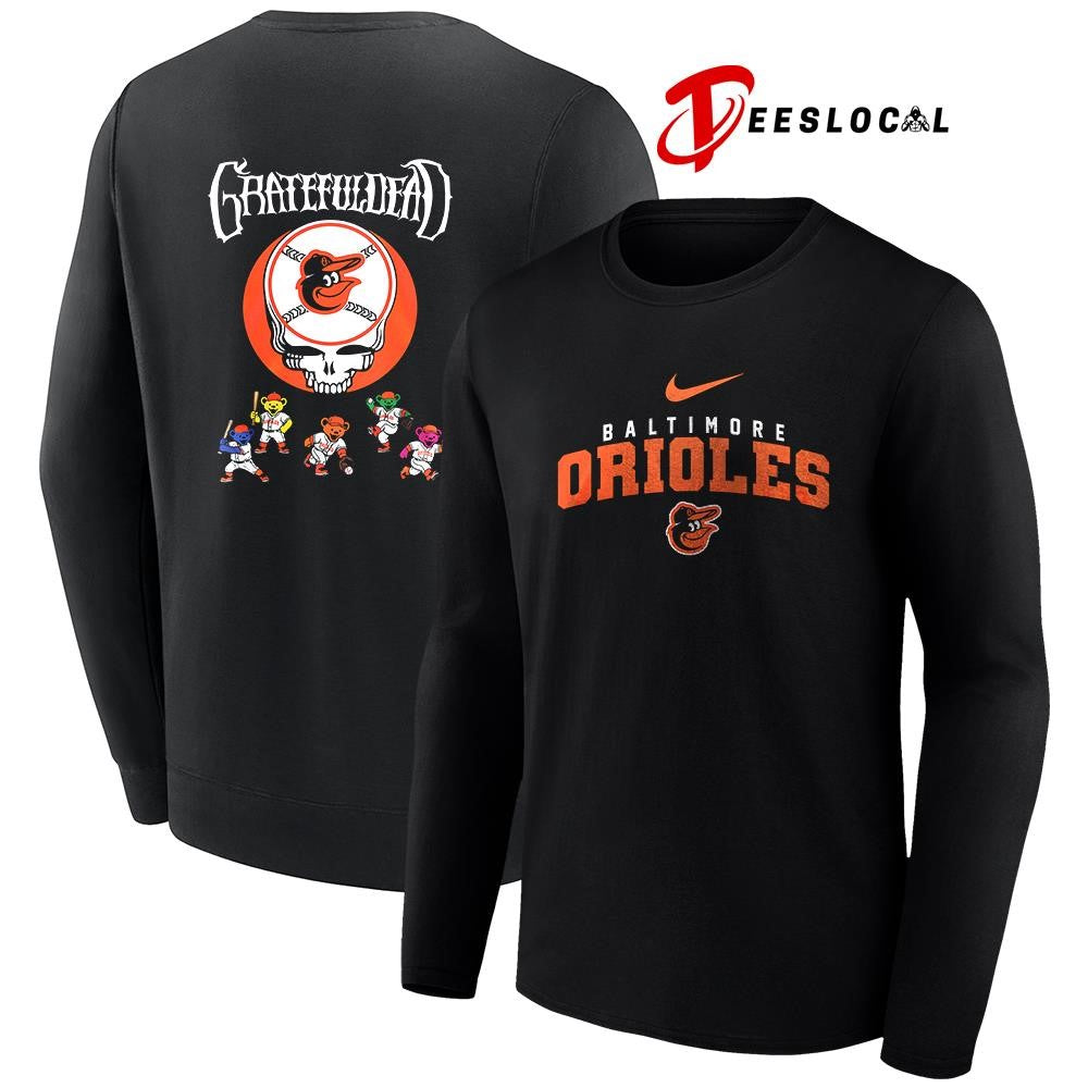Baltimore Orioles x Grateful Dead bear mascot shirt