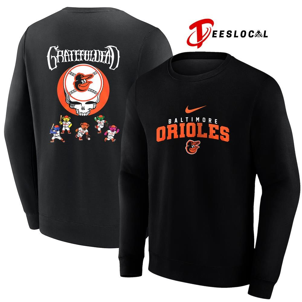 Baltimore Orioles x Grateful Dead bear mascot shirt