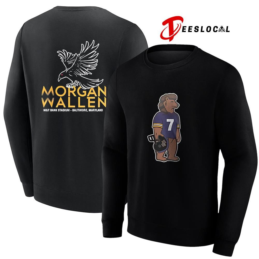 Baltimore Ravens x Morgan Wallen bear raven shirt
