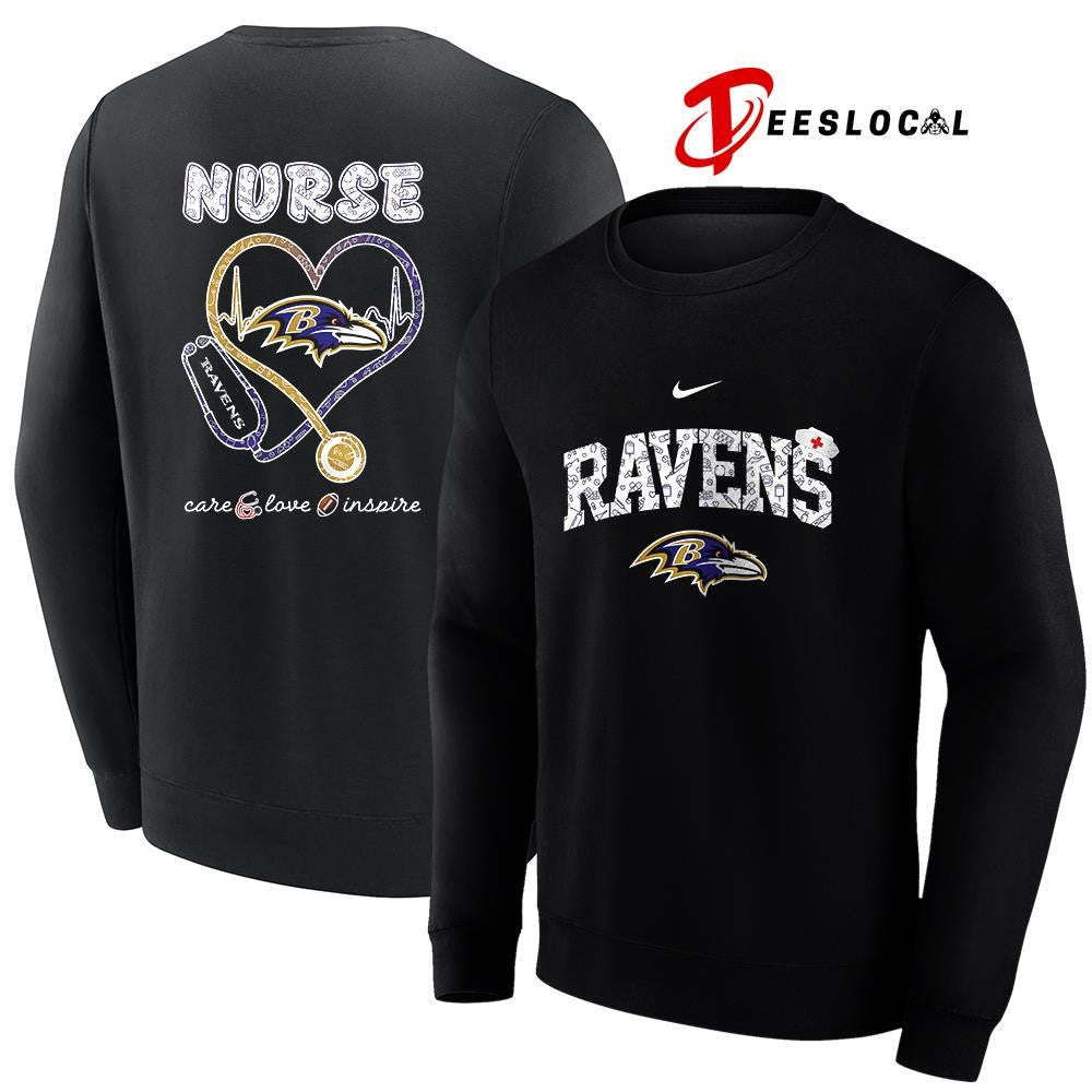Baltimore Ravens x Nurse care love inspire logo shirt