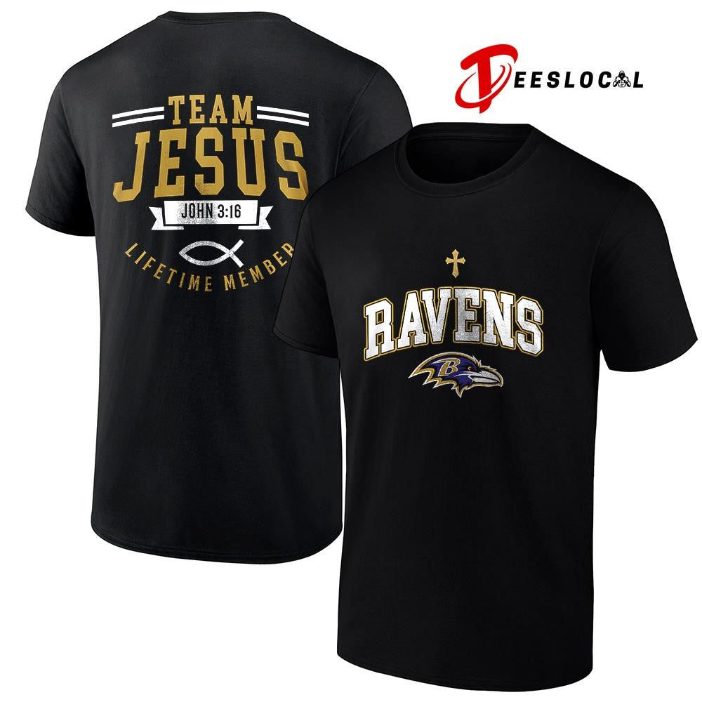 Baltimore Ravens x team Jesus lifetime member John 3 16 logo shirt