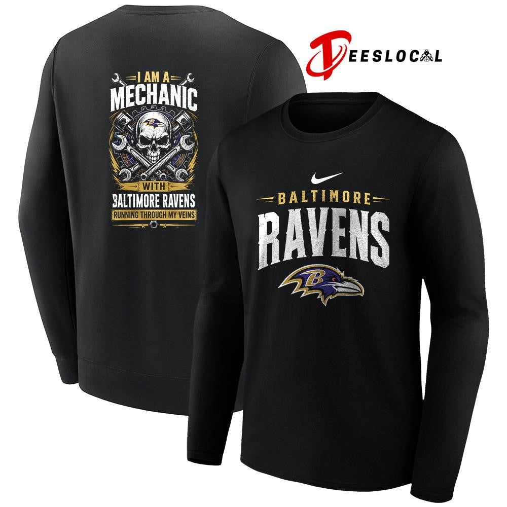 BaltimoreRavensIamamechanicrunningthroughmyveinsskeletonshirt