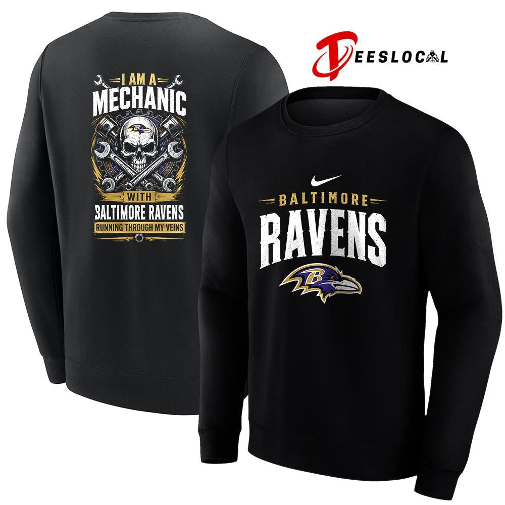BaltimoreRavensIamamechanicrunningthroughmyveinsskeletonshirt