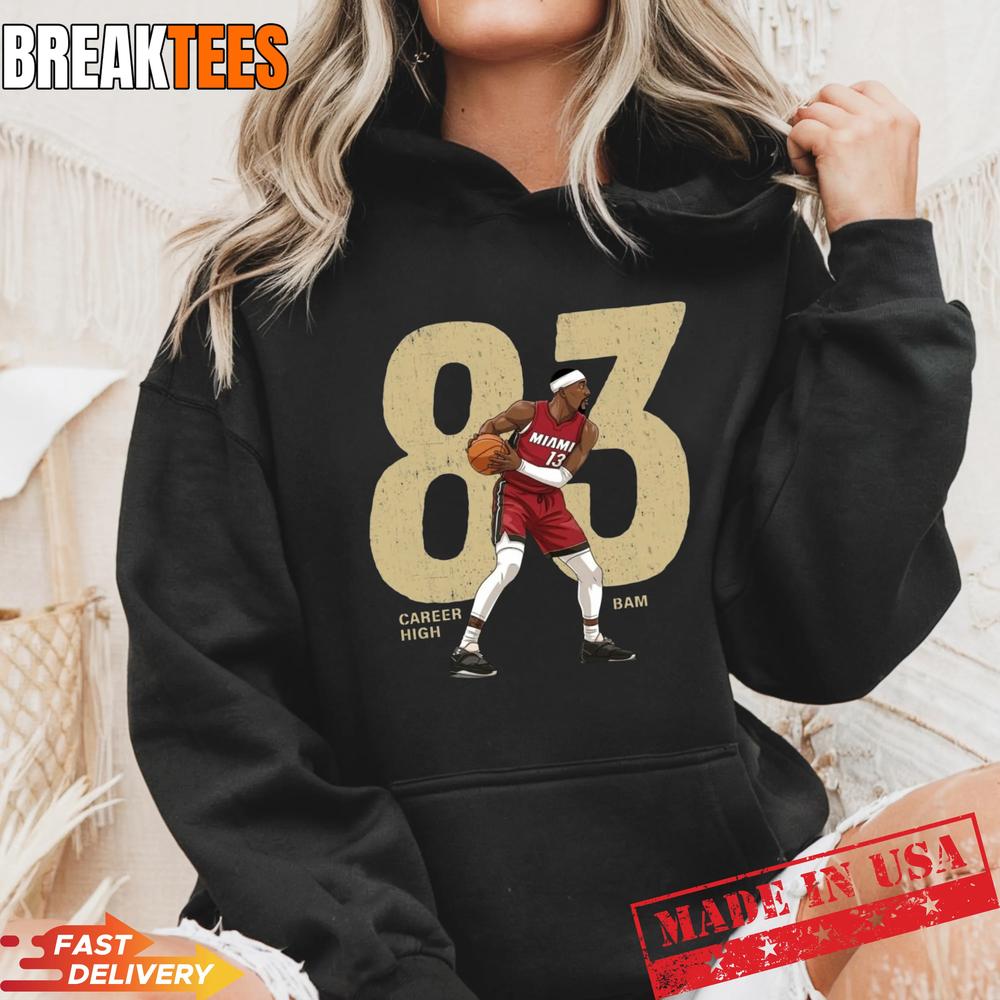 Bam Adebayo #13 Career High 83 Miami Basketball Graphic T-Shirt