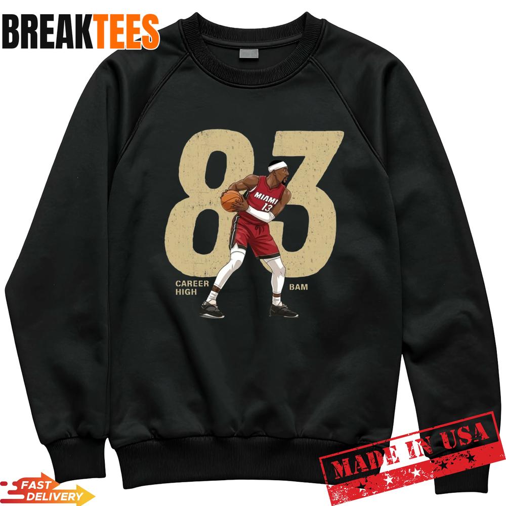 Bam Adebayo #13 Career High 83 Miami Basketball Graphic T-Shirt
