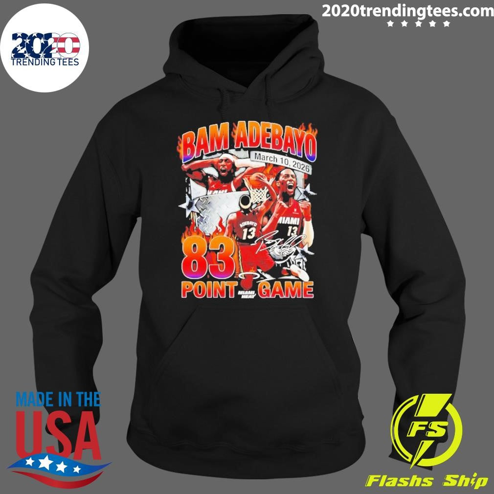 Bam Adebayo March 10th 2026 83 Point Game Miami Heat Signature Shirt
