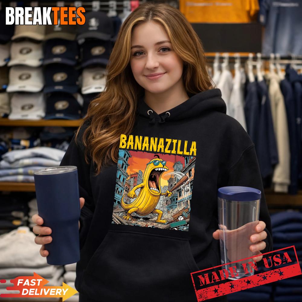 Bananazilla Banana Kaiju Monster Japanese Baseball Shirt