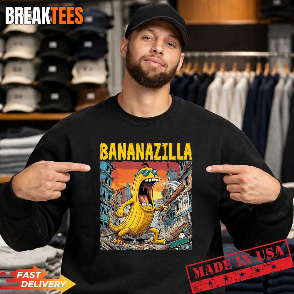 Bananazilla Banana Kaiju Monster Japanese Baseball Shirt