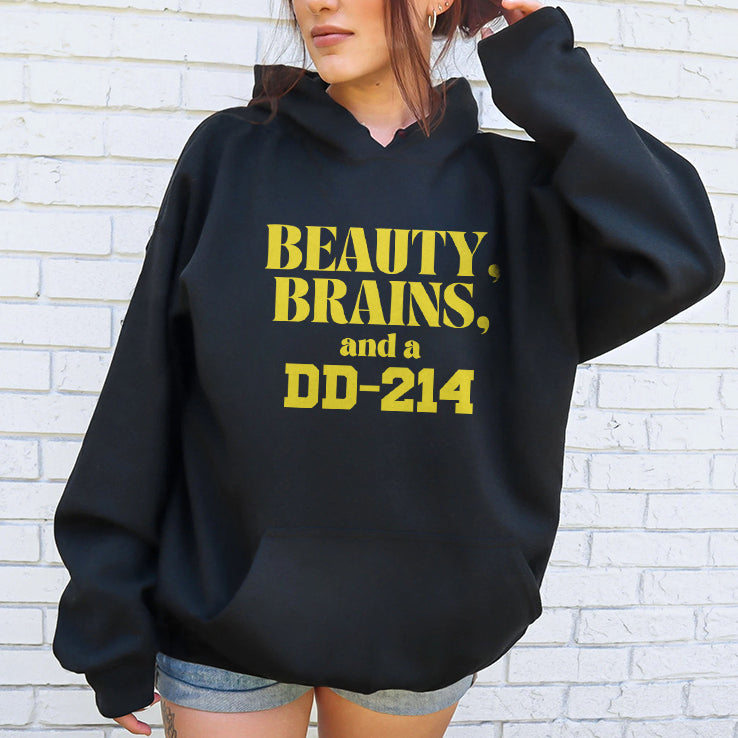 Beauty Brains And A DD-214 T Shirt