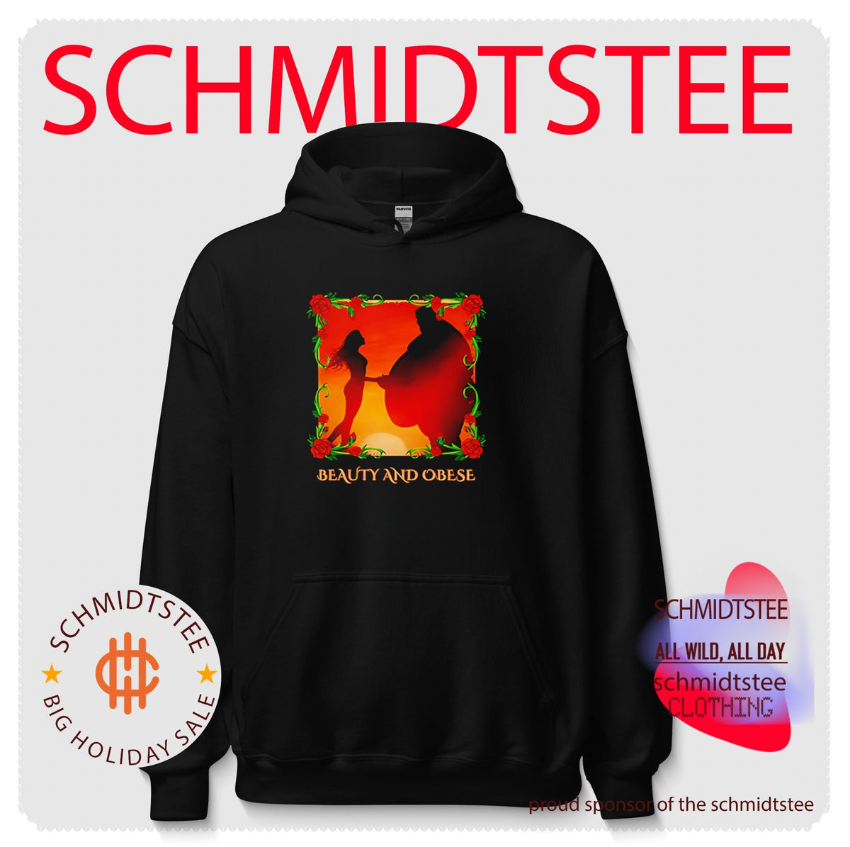 Beauty and obese meme graphic shirt