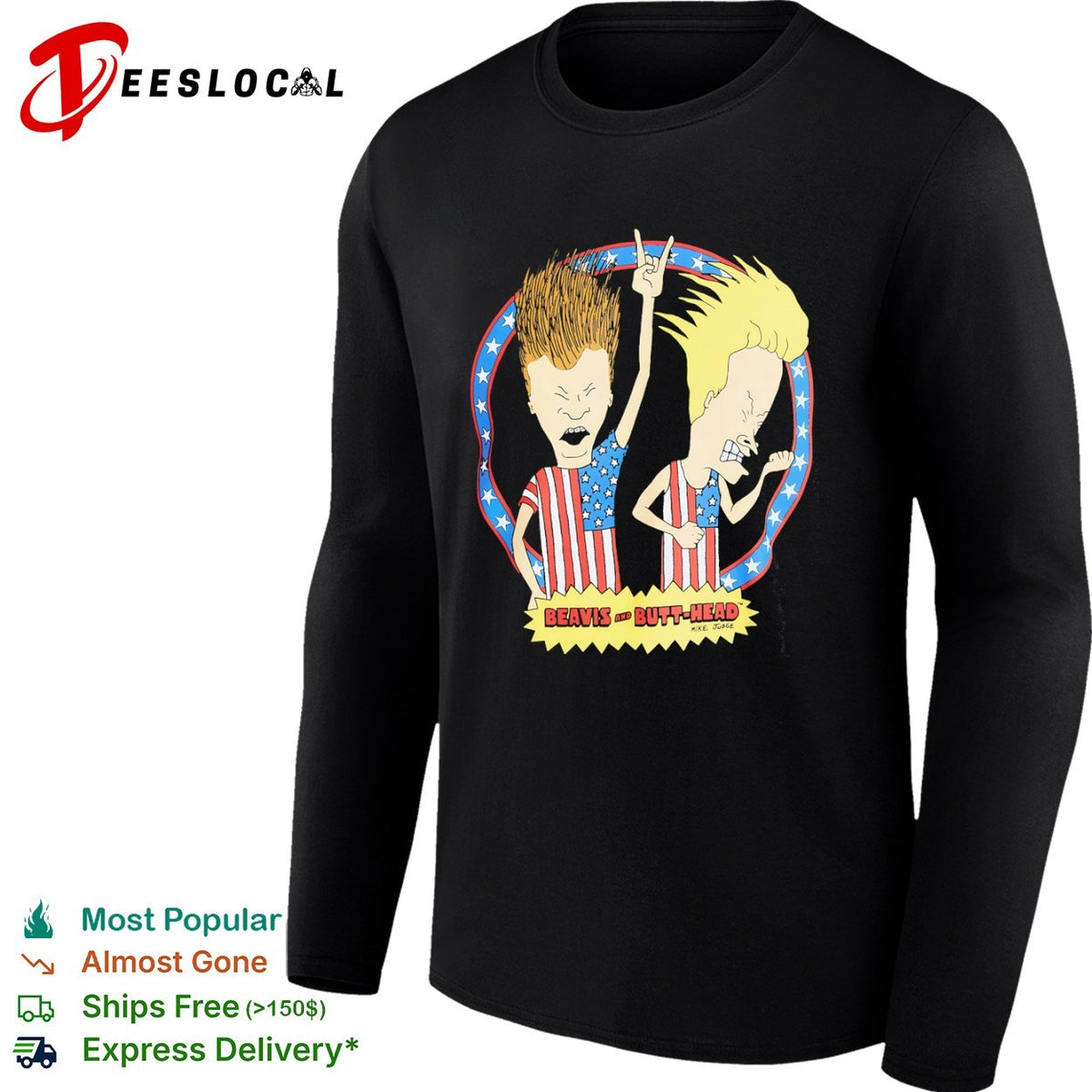 Beavis and Butt-Head Mike Judge American Flag Patriotic Stars and Stripes shirt