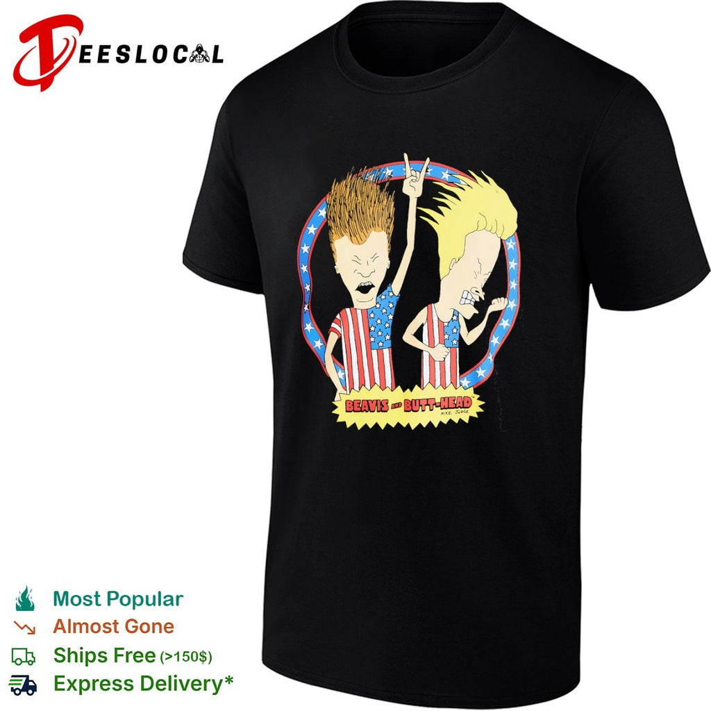 Beavis and Butt-Head Mike Judge American Flag Patriotic Stars and Stripes shirt