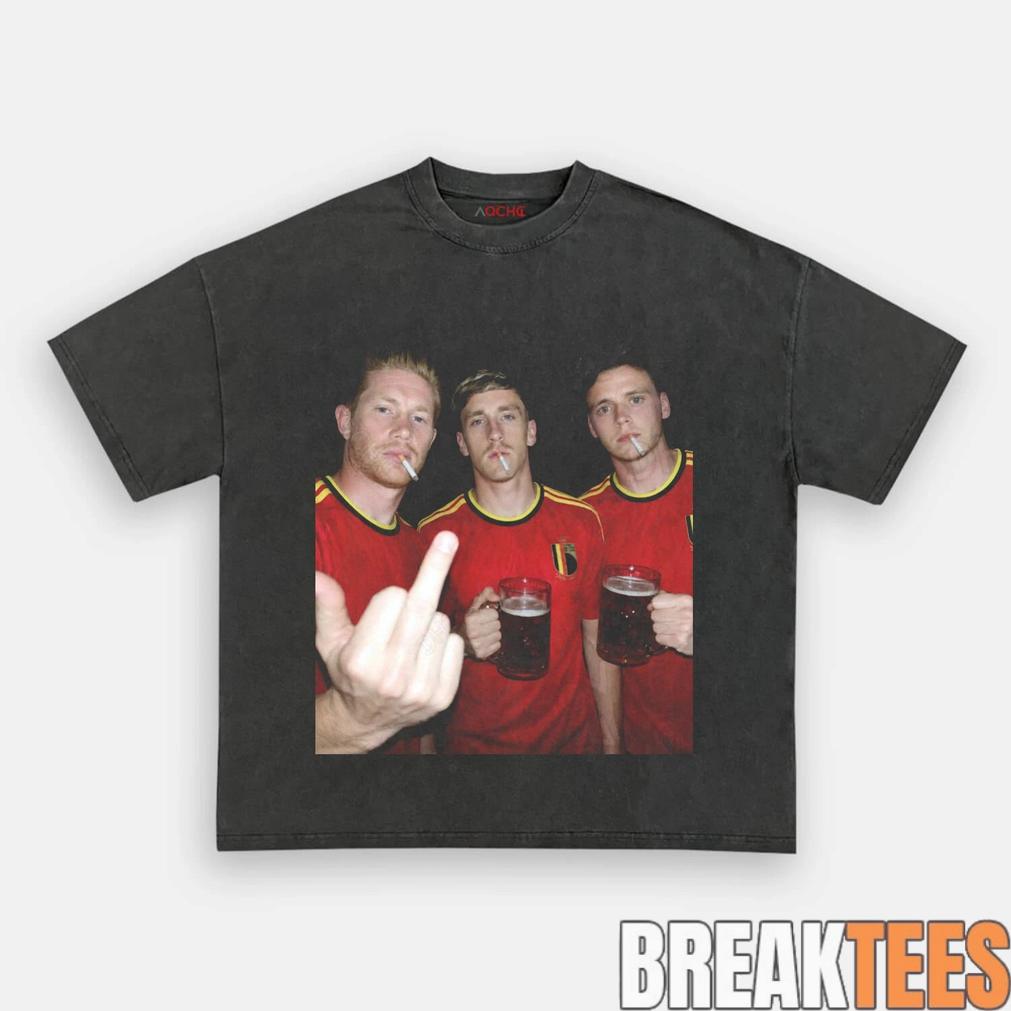 Belgian Afterparty Trio Drunk Smoke Middle Finger Tee
