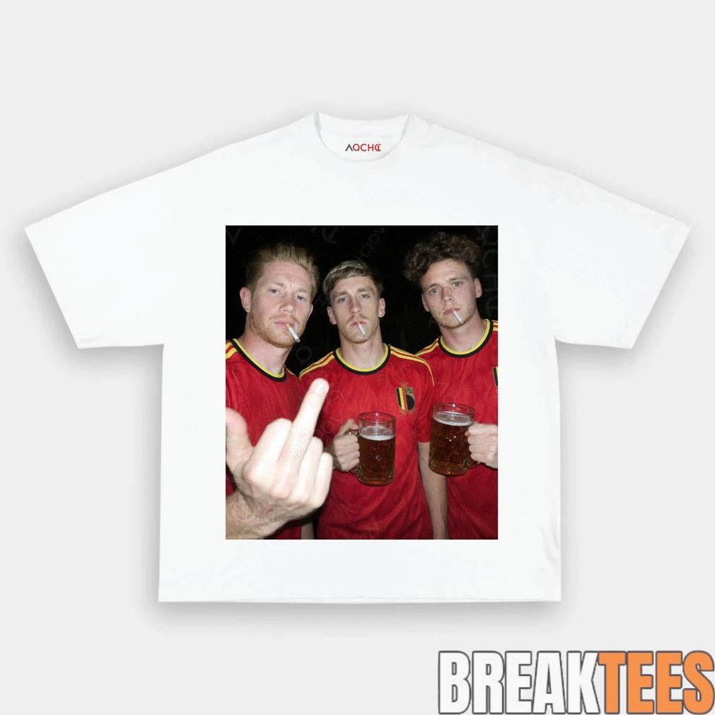 Belgian Afterparty Trio Drunk Smoke Middle Finger Tee