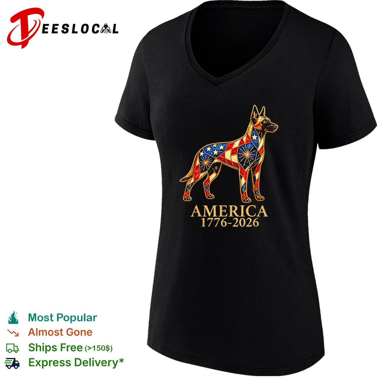 Belgian Malinois America 1776 2026 Patriotic Stained Glass Design Dog Lover shirt