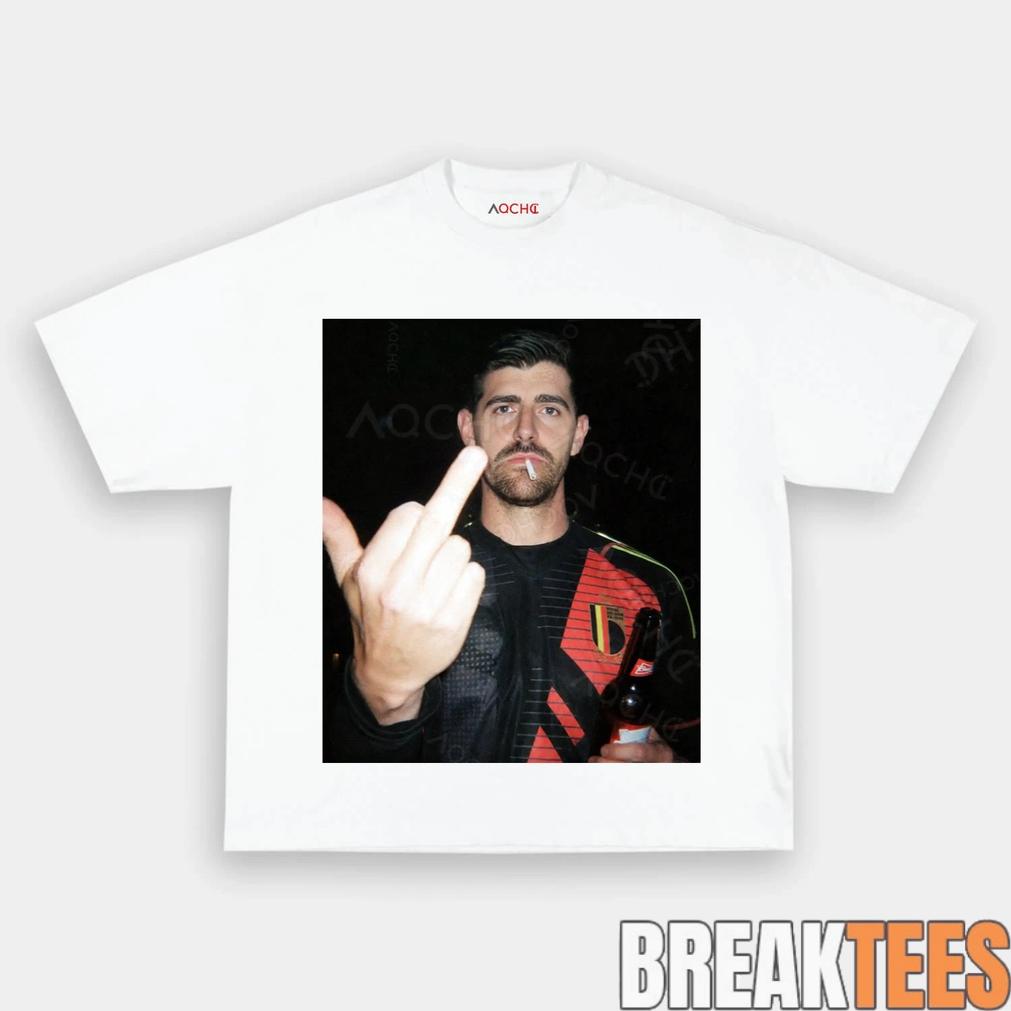 Belgium Football Team Thibaut Courtois Middle Finger Drunk Tee