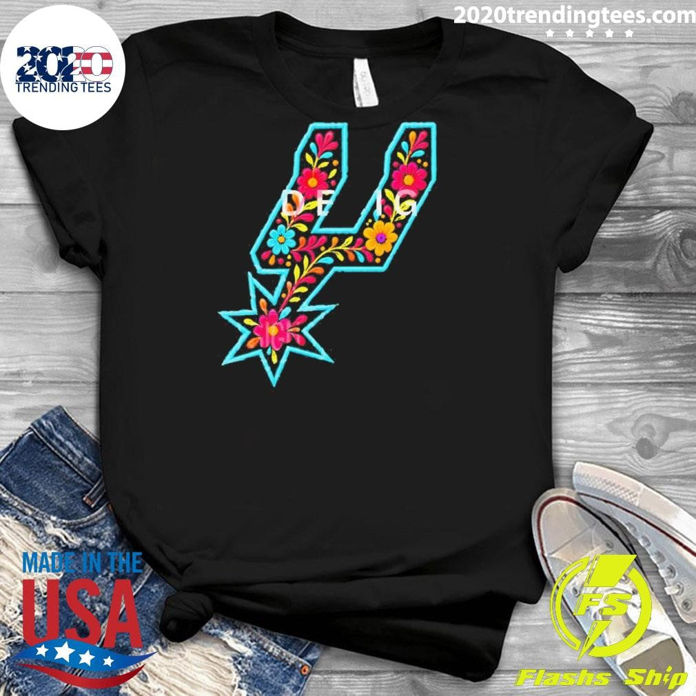 Spurs Logo Floral San Antonio Spurs Basketball Nba 2026 Shirt