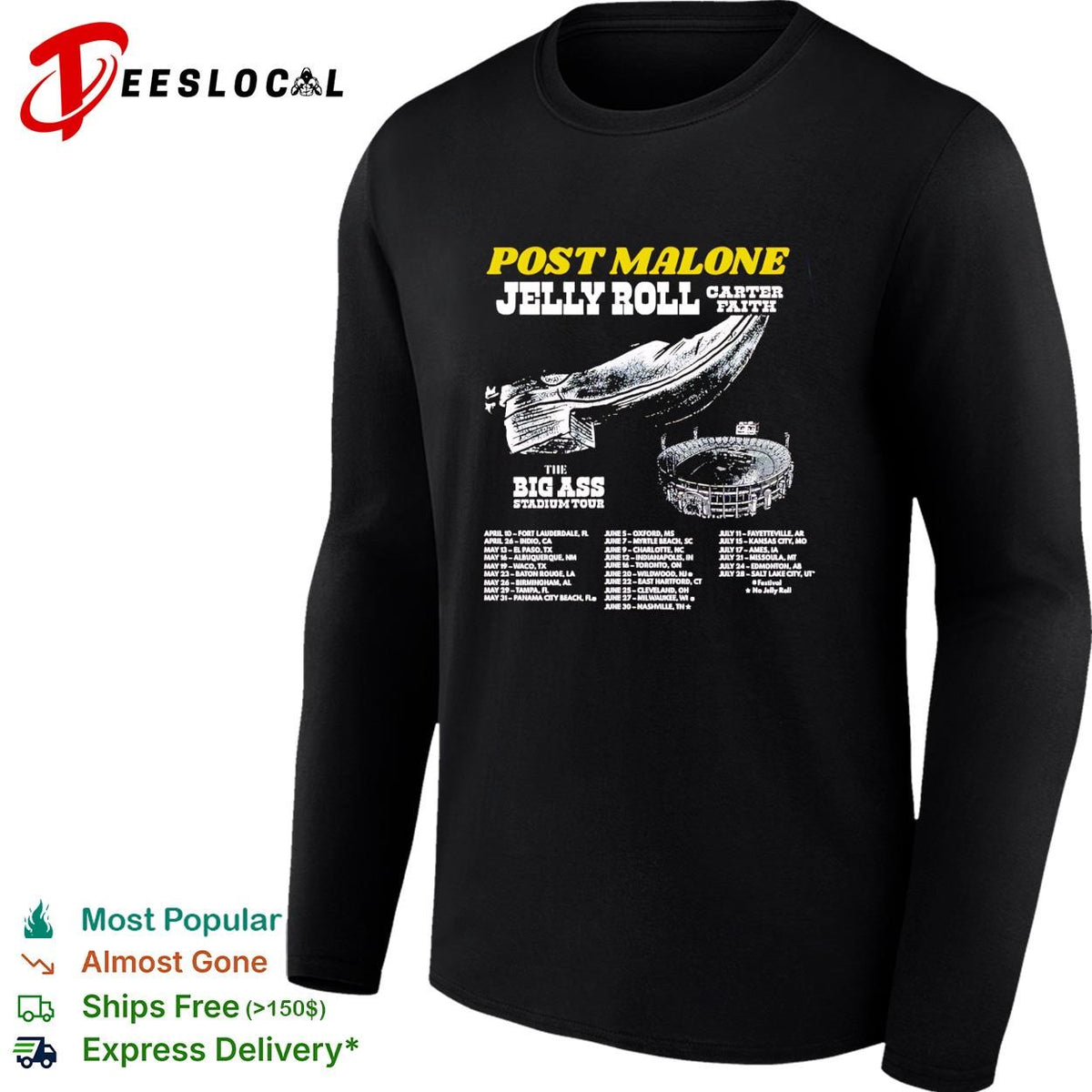 Big Ass Stadium Tour concert dates list artists lineup shirt