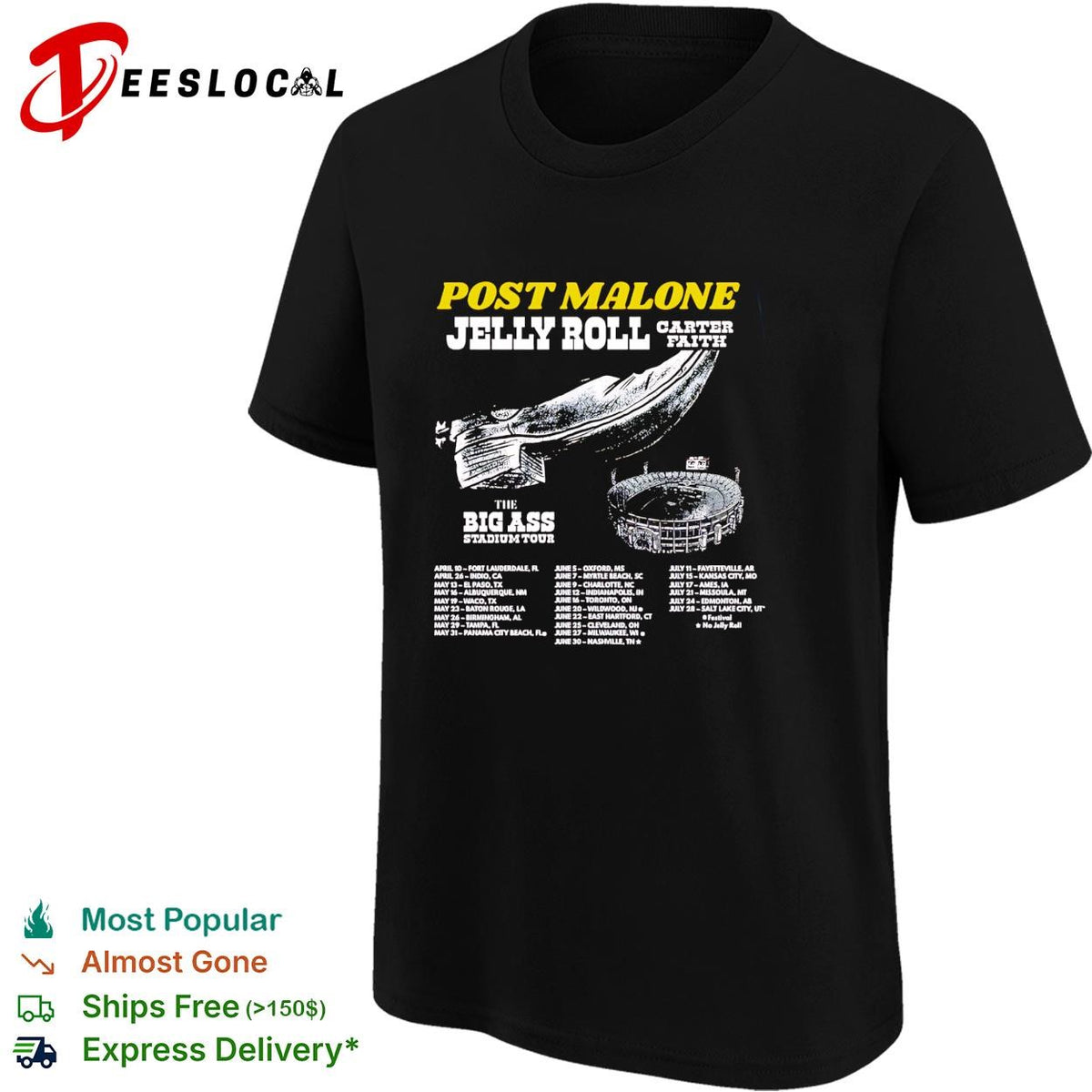 Big Ass Stadium Tour concert dates list artists lineup shirt