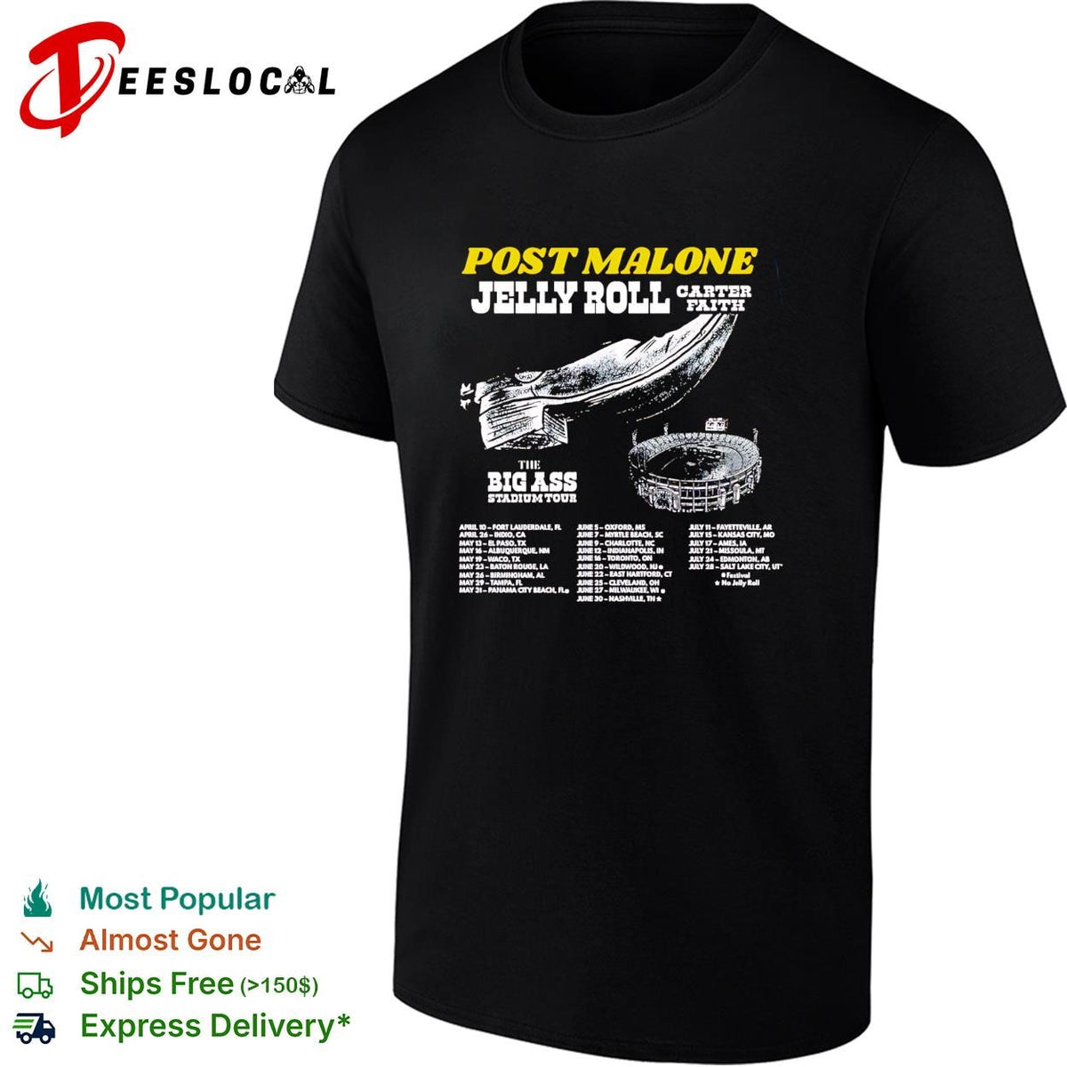 Big Ass Stadium Tour concert dates list artists lineup shirt