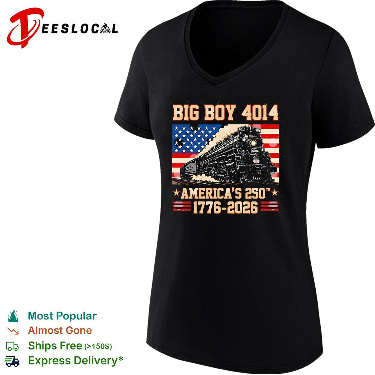 Big Boy 4014 Union Pacific Americas 250th anniversary 1776 2026 dark shirt