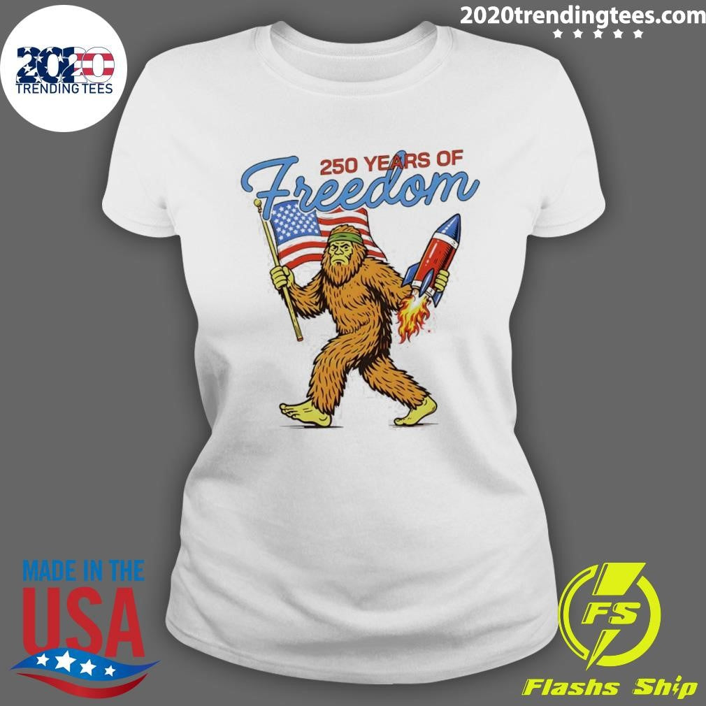 Bigfoot 250 Years Of Freedom American Flag Shirt