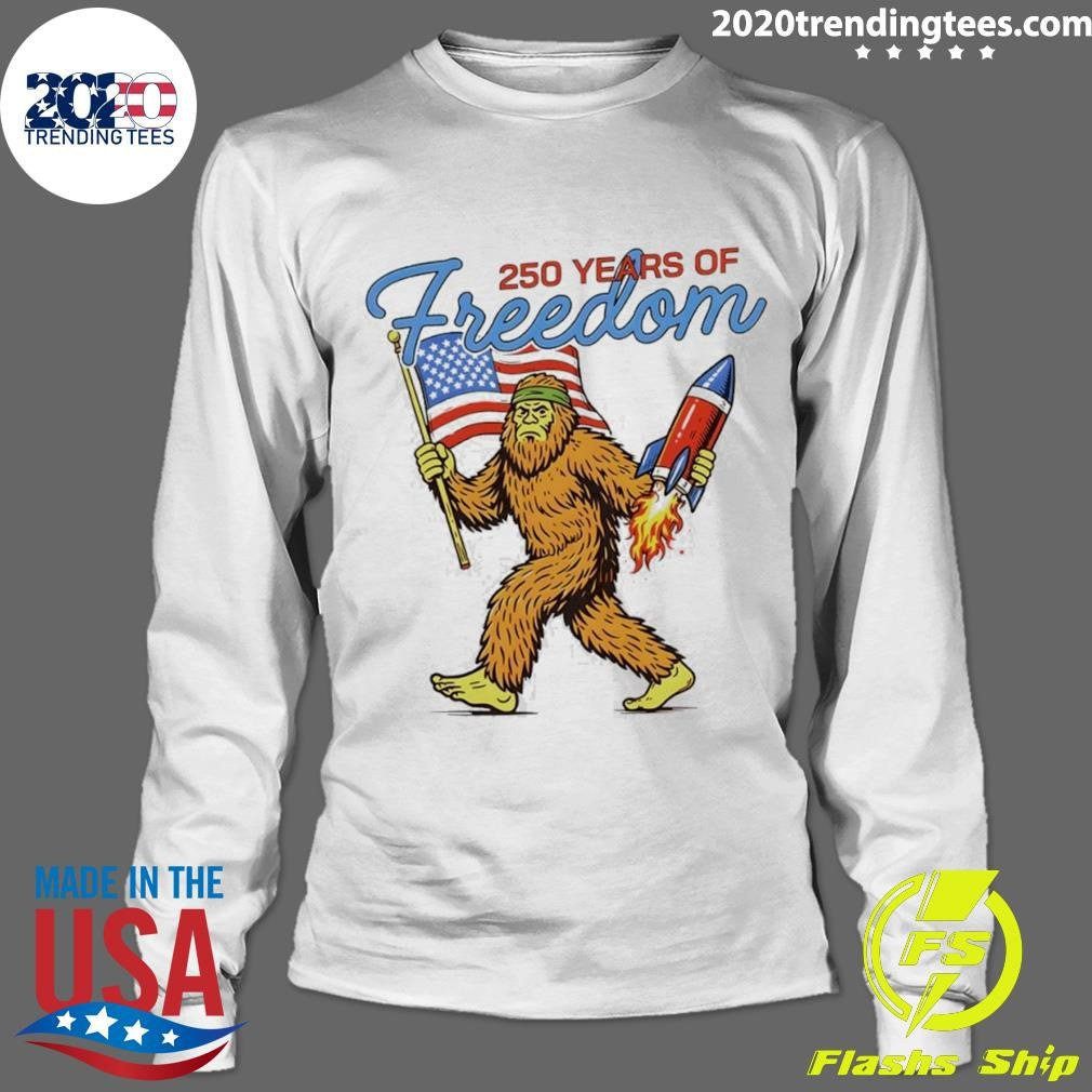 Bigfoot 250 Years Of Freedom American Flag Shirt