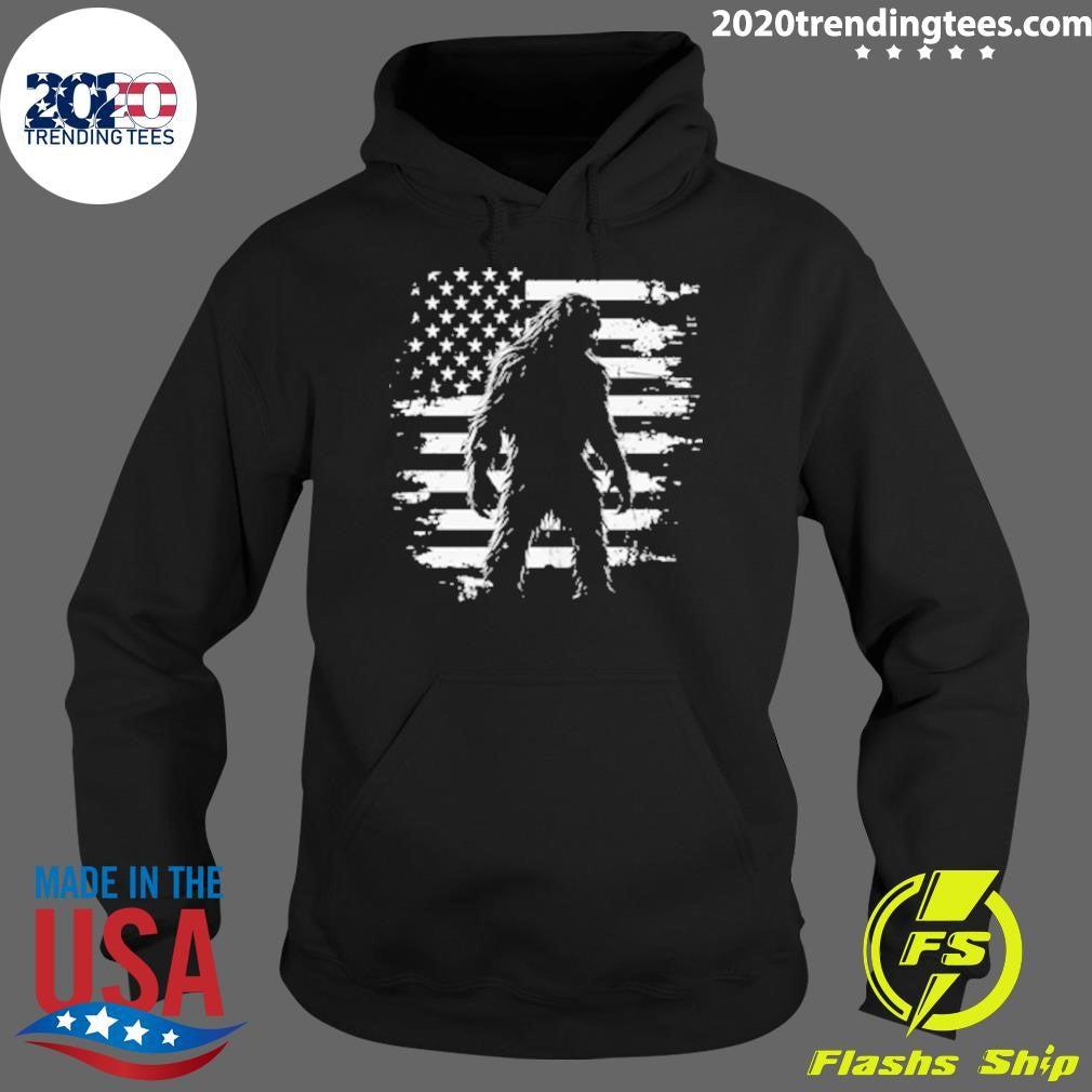 Bigfoot Sasquatch USA Flag Independence Day Tee Shirt
