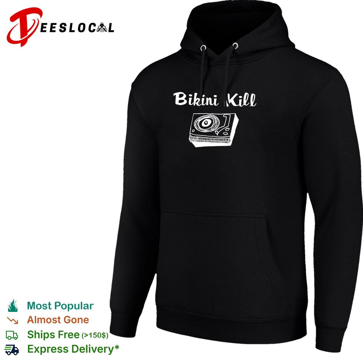 Bikini Kill Record Player Drawing Band Music Logo Punk Rock Minimalist Line Art shirt