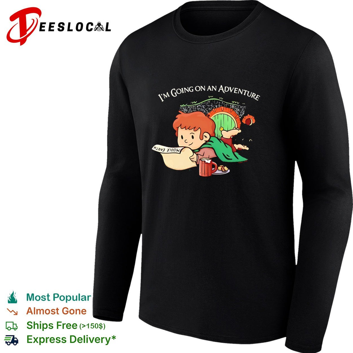 Bilbo Baggins I’m going on an adventure Middle Earth Hobbit cartoon shirt