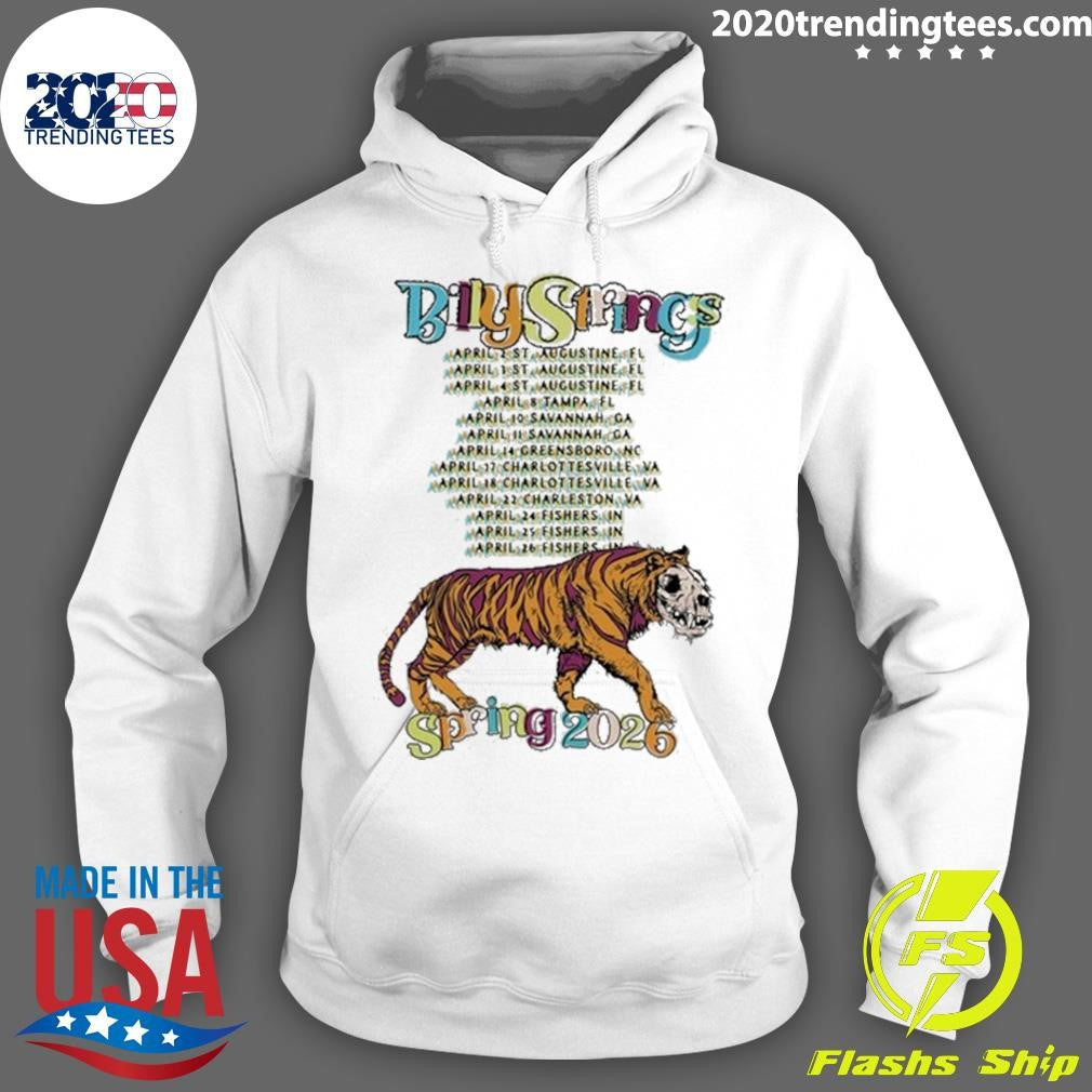 Billy Strings Spring 2026 Tour Tiger Battle Tee with Dates Shirt