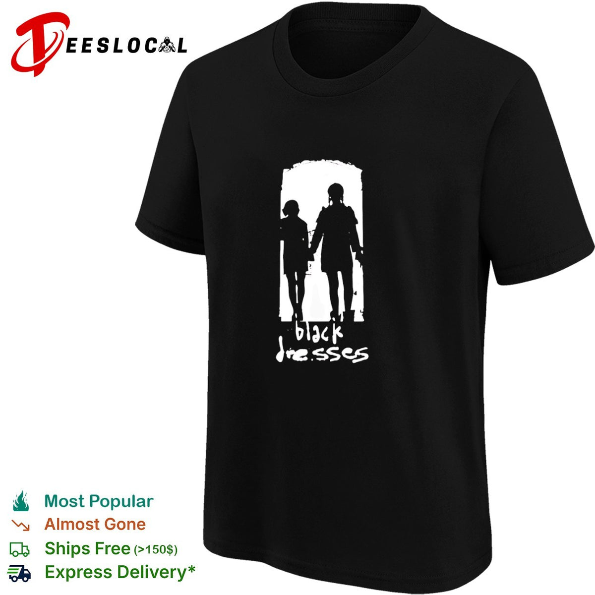 Black Dresses Silhouette Logo Band Music shirt