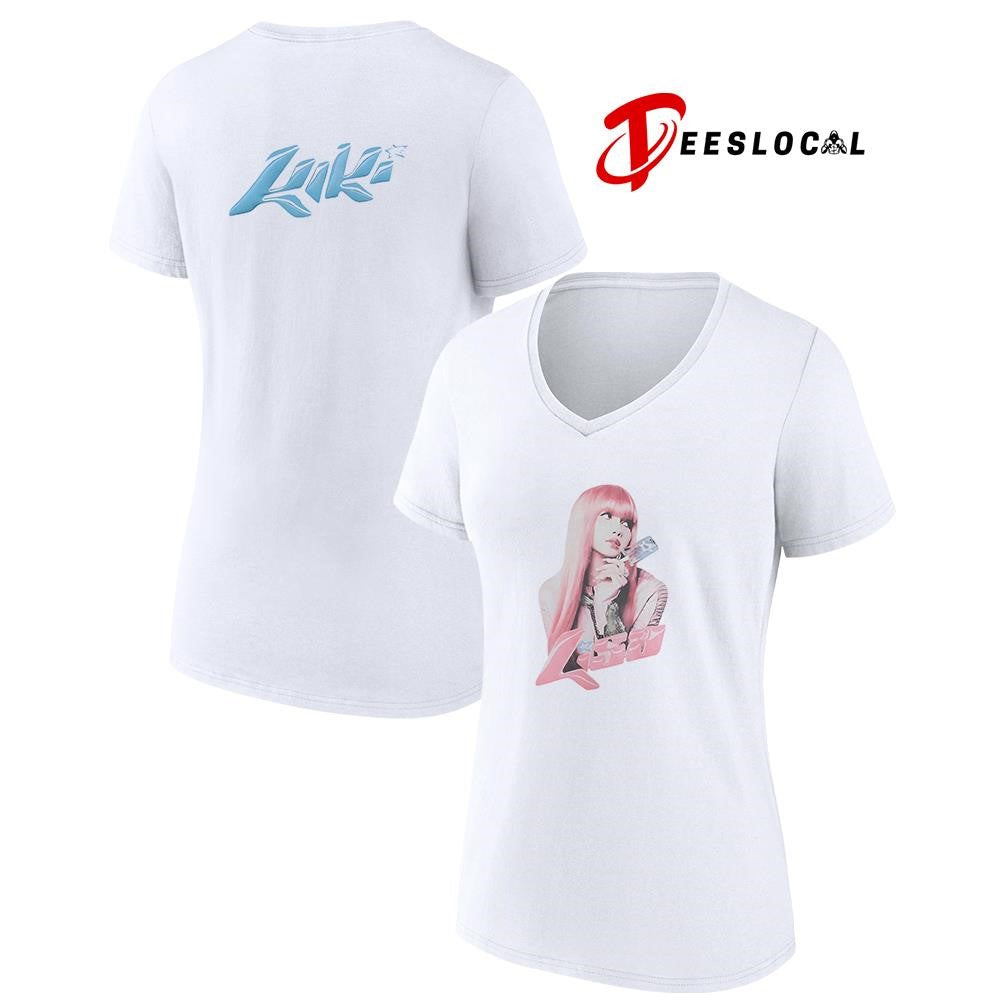 Black Pink Lisa Kiki portrait graphic shirt