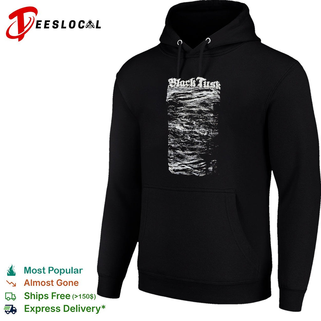 Black Tusk Band Logo and Abstract Wave Texture Heavy Metal Music shirt