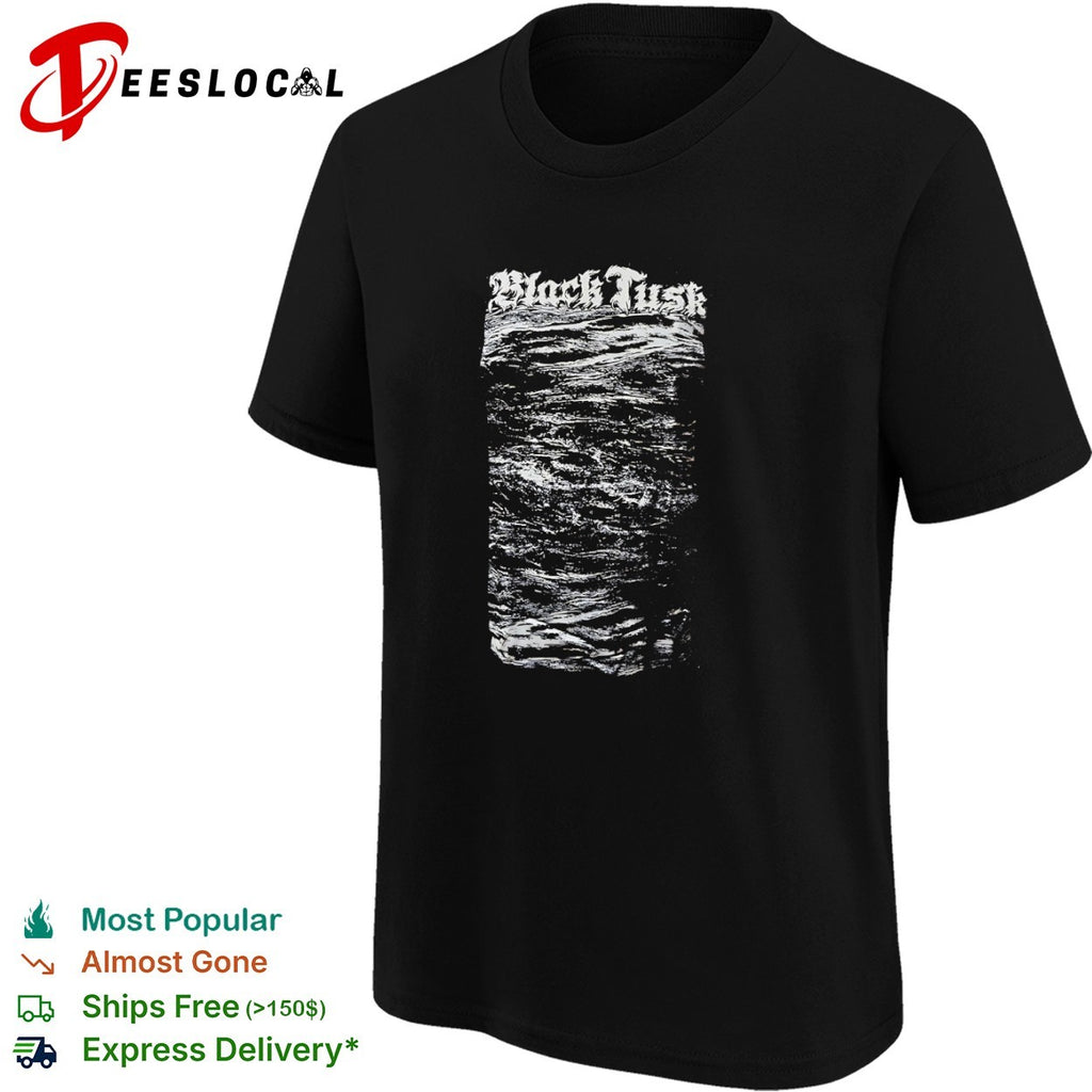 Black Tusk Band Logo and Abstract Wave Texture Heavy Metal Music shirt