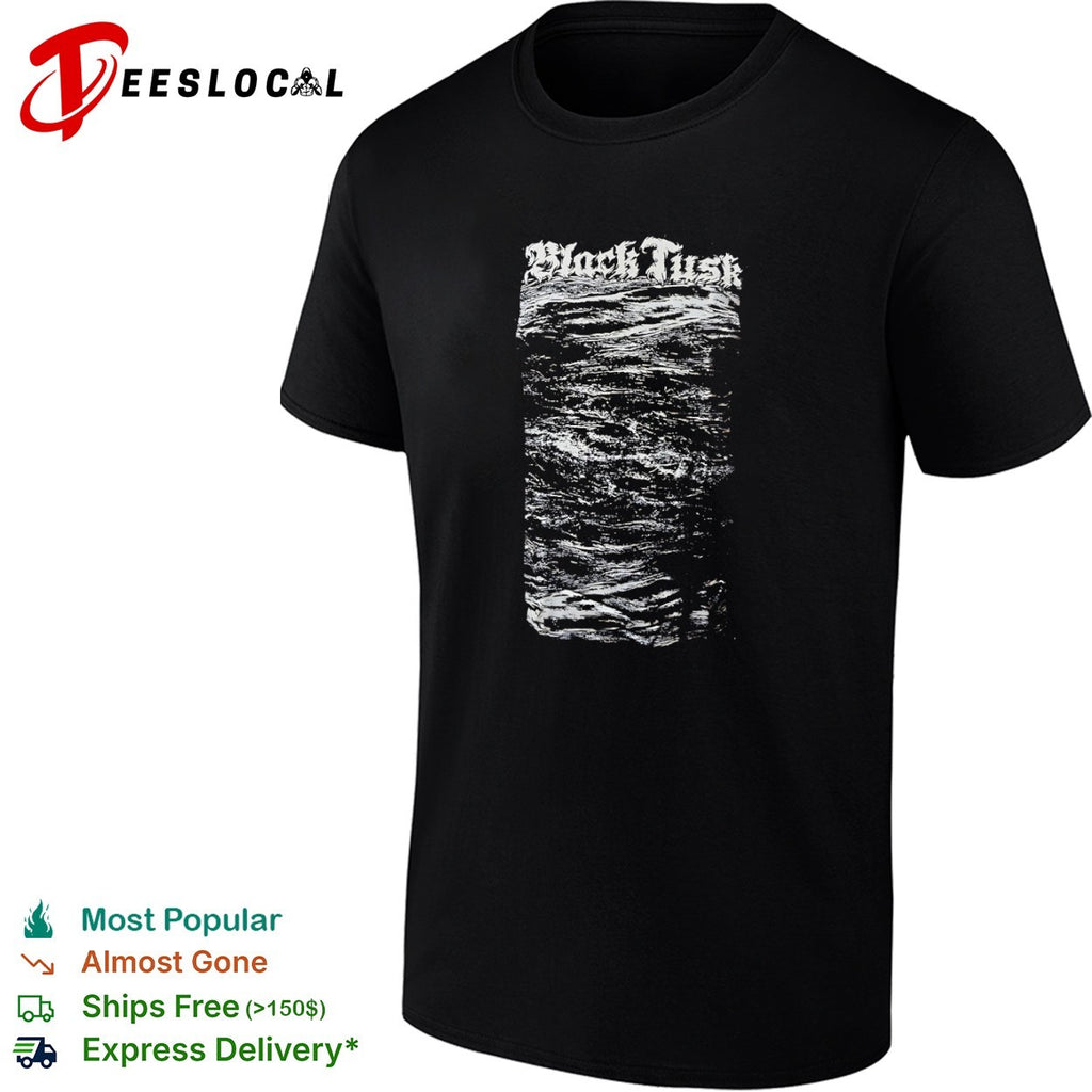 Black Tusk Band Logo and Abstract Wave Texture Heavy Metal Music shirt