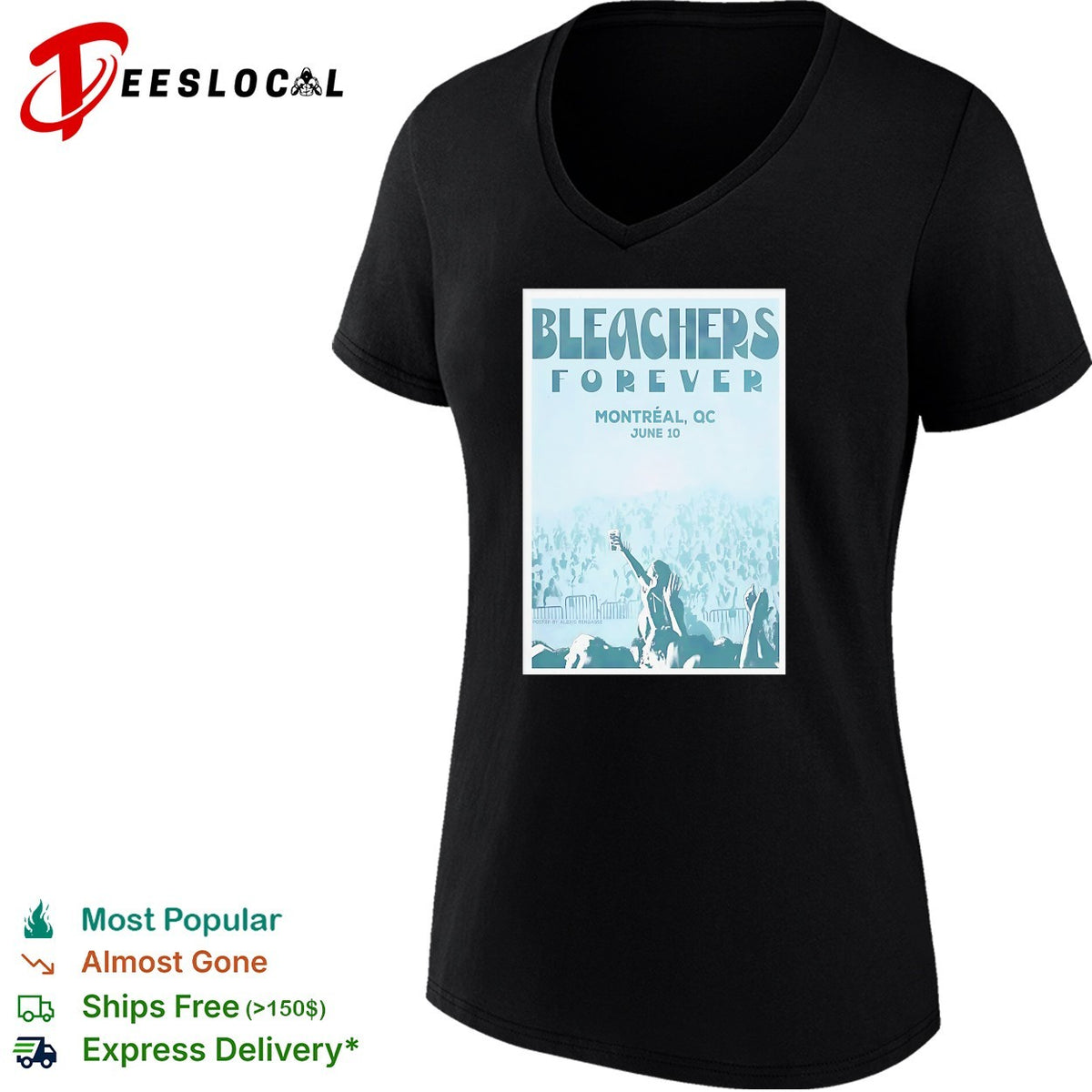 Bleachers Forever Montreal QC June second concert poster shirt